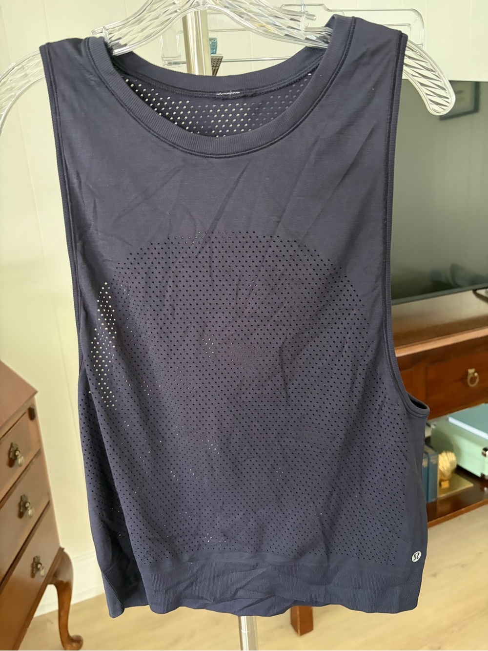 lululemon athletica Navy Perforated Muscle Tank Top